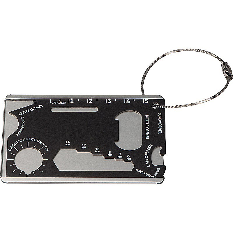 Survival Kofferanhänger aus Aluminium - Schwarz