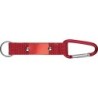 Schlüsselanhänger mit Karabiner und Plättchen aus Metall - Rot