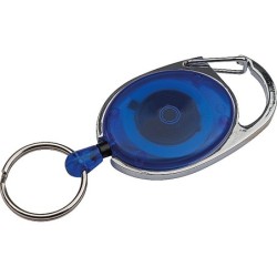 Schlüsselanhänger mit Karabiner und ausziehbarem Schlüsselring - Blau