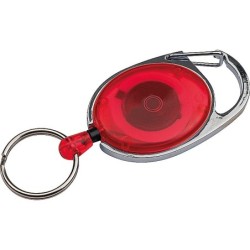 Schlüsselanhänger mit Karabiner und ausziehbarem Schlüsselring - Rot