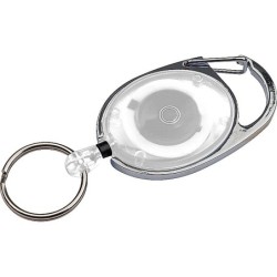 Schlüsselanhänger mit Karabiner und ausziehbarem Schlüsselring - Weiß