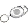 Schlüsselanhänger mit Karabiner und ausziehbarem Schlüsselring - Weiß