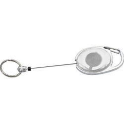 Schlüsselanhänger mit Karabiner und ausziehbarem Schlüsselring - Weiß