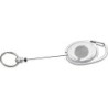 Schlüsselanhänger mit Karabiner und ausziehbarem Schlüsselring - Weiß