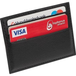 RFID Kreditkartenetui aus Leder - Schwarz