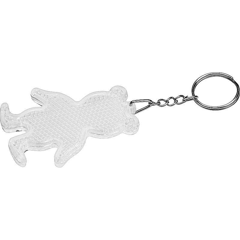 Reflektierender Schlüsselanhänger "Bär" - Weiß
