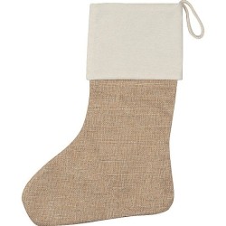 Weihnachtssocke aus Jute - Beige
