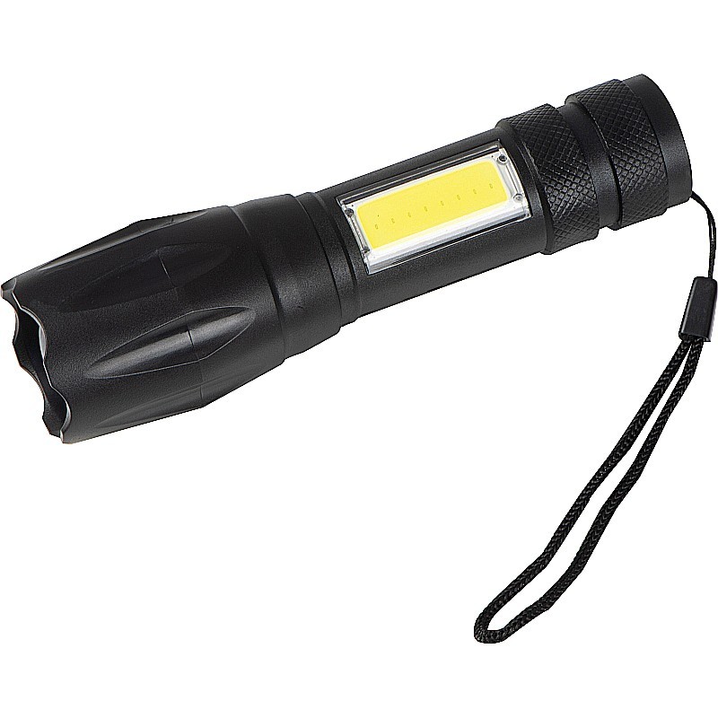 Taschenlampe mit Akku  - Schwarz