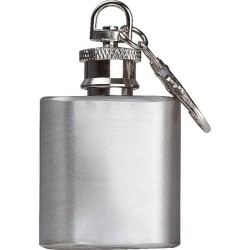 Mini Flachmann als Schlüsselanhänger - Silbergrau