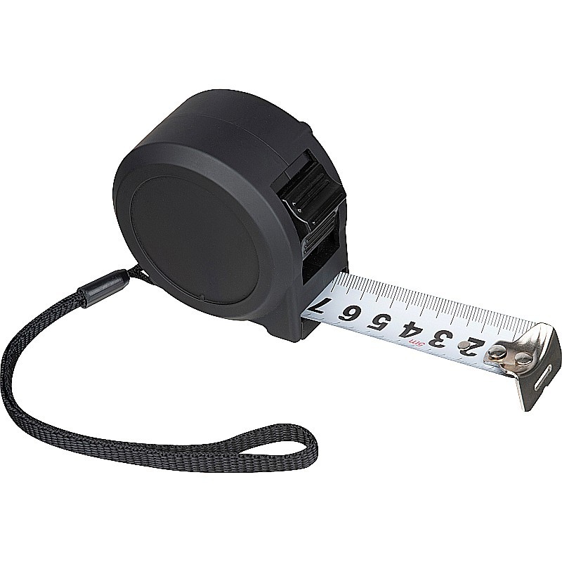 Stahlbandmaß mit Kunststoffgehäuse 5m  - Schwarz