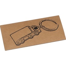 Metall Schlüsselanhänger LKW - Silbergrau