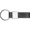 Schlüsselanhänger mit Kunstleder Bändchen - Silbergrau