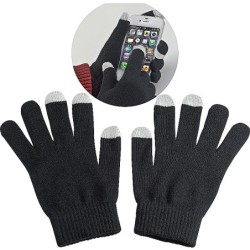 Handschuhe aus Acryl mit 2 Touch-Spitzen - Schwarz