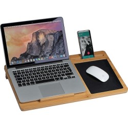 Laptopunterlage mit Mousepad und Handyhalter - Beige