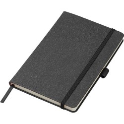 A5 Notizbuch mit recyceltem Ledereinband - Schwarz