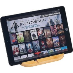 Tablet- und Smartphonehalter aus Bambus - Beige