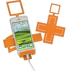 Biegsamer Handyhalter Metall mit Silikonüberzug - Orange