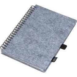 A5 RPET Filz Notizbuch  - Silbergrau