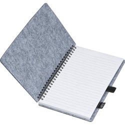 A5 RPET Filz Notizbuch  - Silbergrau