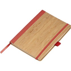 Notizbuch aus Bambus - Rot