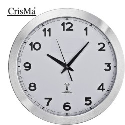 Funk Wanduhr aus Metall - Weiß