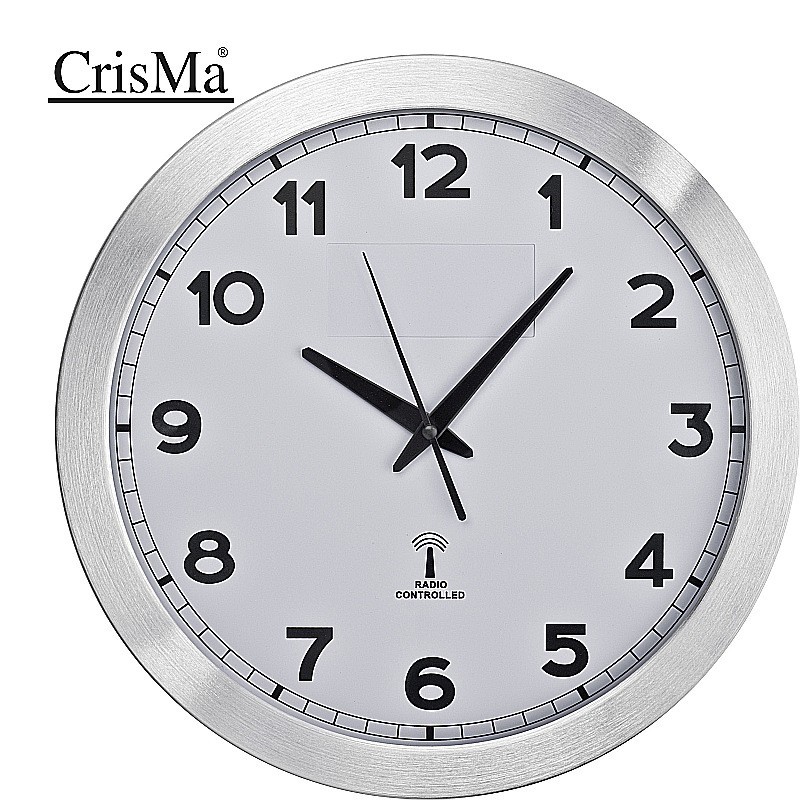 Funk Wanduhr aus Metall - Weiß