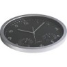 Wanduhr mit Hygro- und Thermometer - Schwarz