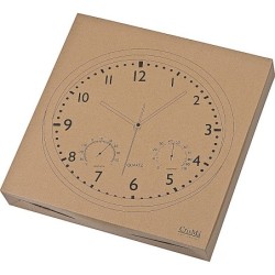 Wanduhr mit Hygro- und Thermometer - Schwarz