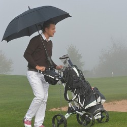 Golfschirm aus Pongee mit Windfang - Schwarz