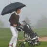 Golfschirm aus Pongee mit Windfang - Schwarz