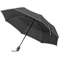 Taschenschirm aus Pongee mit Fiberglas Gestänge - Silbergrau