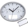 Wanduhr mit Hygro- und Thermometer - Weiß