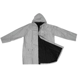 Zweifarbige phthalatfreie Wende Regenjacke aus PVC - Grau