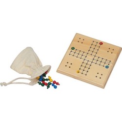 LUDO Spiel aus Holz - Braun