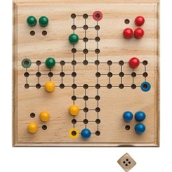 LUDO Spiel aus Holz - Braun
