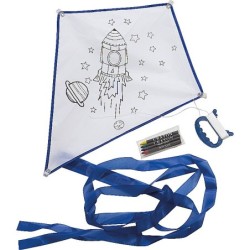 Drache zum Ausmalen inkl. 4 Malstifte - Weiß