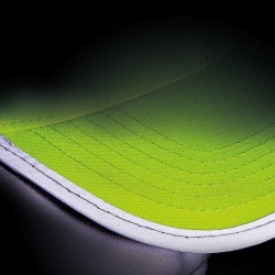 AZO freie 6 Panel Baseballcap für Erwachsene aus Polyester mit reflektierender Borte - Gelb