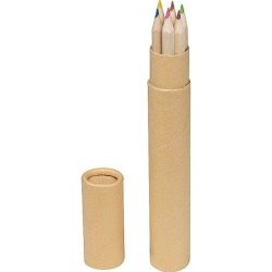 7 lange Holz Buntstifte im Pappköcher - Braun