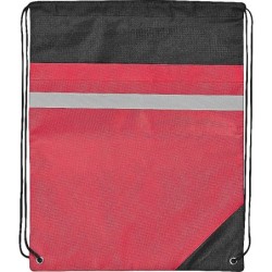 Non Woven Gymbag mit reflektierendem Streifen - Rot
