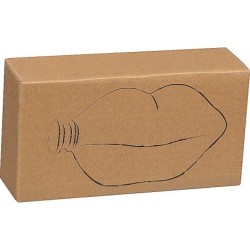 Flachmann Kußmund aus Edelstahl 178 ml - Rot