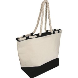 Jutetasche mit Kordel - Schwarz