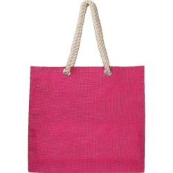 Jutetasche mit Kordelgriffen - Pink