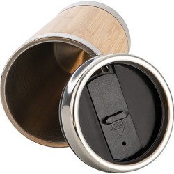 Edelstahlbecher mit Bambussummantelung 400 ml - Beige