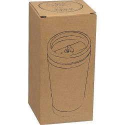 Edelstahlbecher mit Bambussummantelung 400 ml - Beige