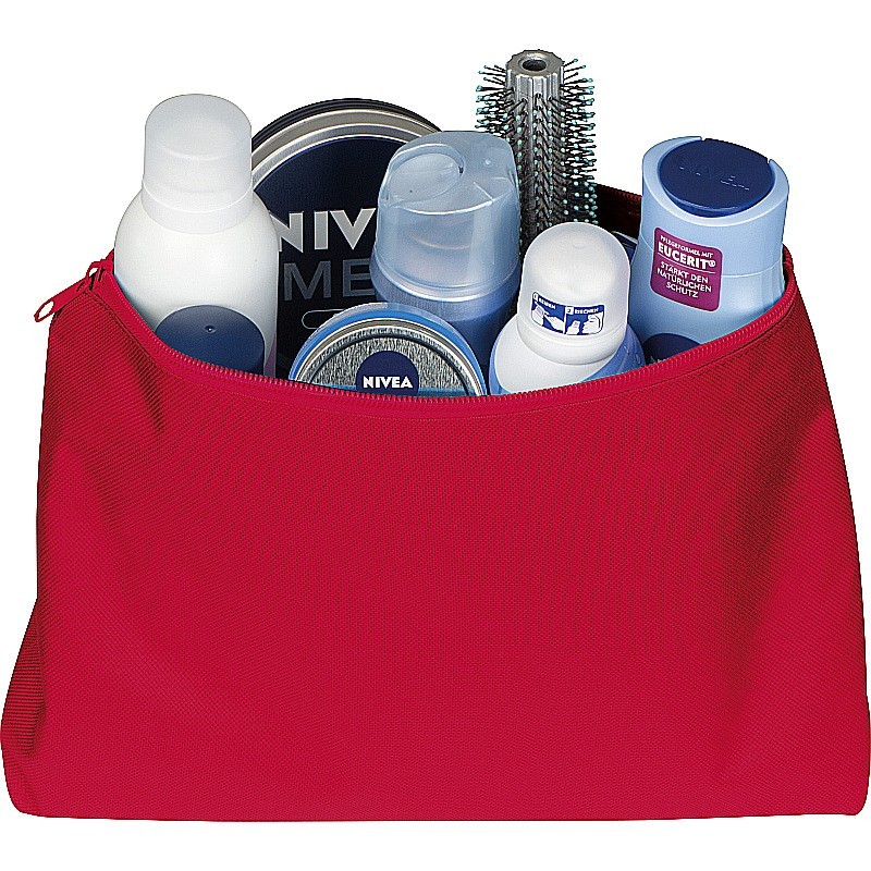 Große Kulturtasche aus Polyester - Rot