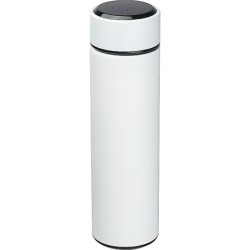 Edelstahlflasche mit LED Temperaturanzeige 450ml - Weiß