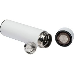 Edelstahlflasche mit LED Temperaturanzeige 450ml - Weiß