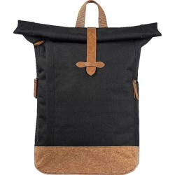RPET Rucksack mit Korkboden - Schwarz