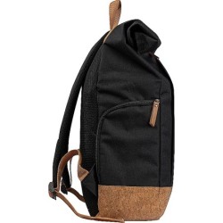 RPET Rucksack mit Korkboden - Schwarz
