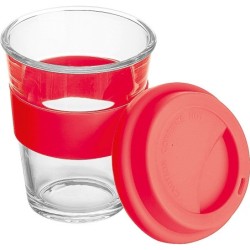Becher aus Glas 300ml - Rot